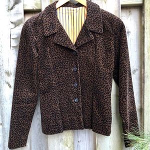 Bespoke Leopard Baby Cord Waist Jacket